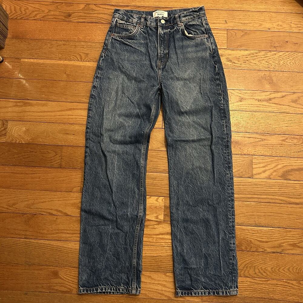 Reformation Abby High Rise Straight Stretch Lanier Wash Jeans 27x29